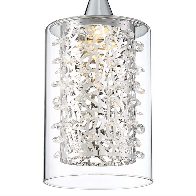 Image 3 Possini Euro Enya 5 1/2" Wide Modern Chrome LED Mini Pendant more views