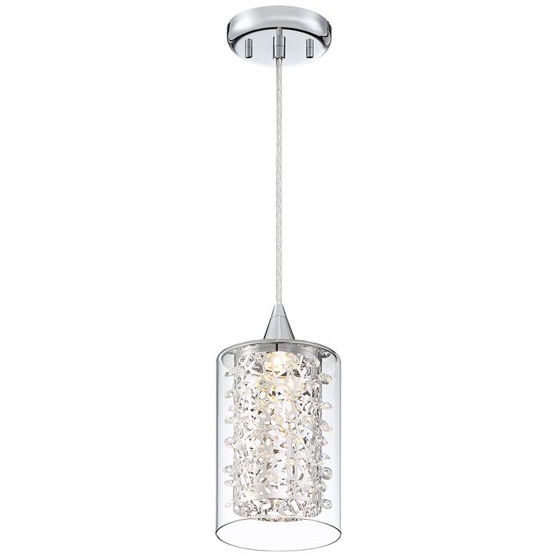 Image 5 Possini Euro Enya 5 1/2" Wide Modern Chrome LED Mini Pendant more views