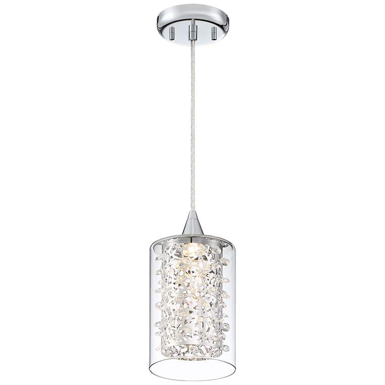 Image 5 Possini Euro Enya 5 1/2 inch Wide Modern Chrome LED Mini Pendant more views