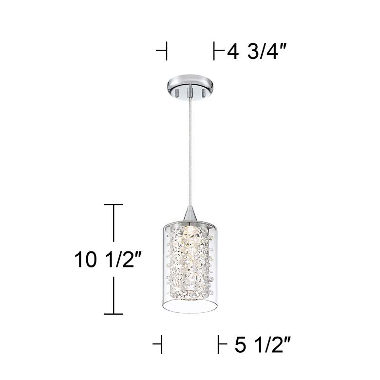 Image 6 Possini Euro Enya 5 1/2" Wide Modern Chrome LED Mini Pendant more views