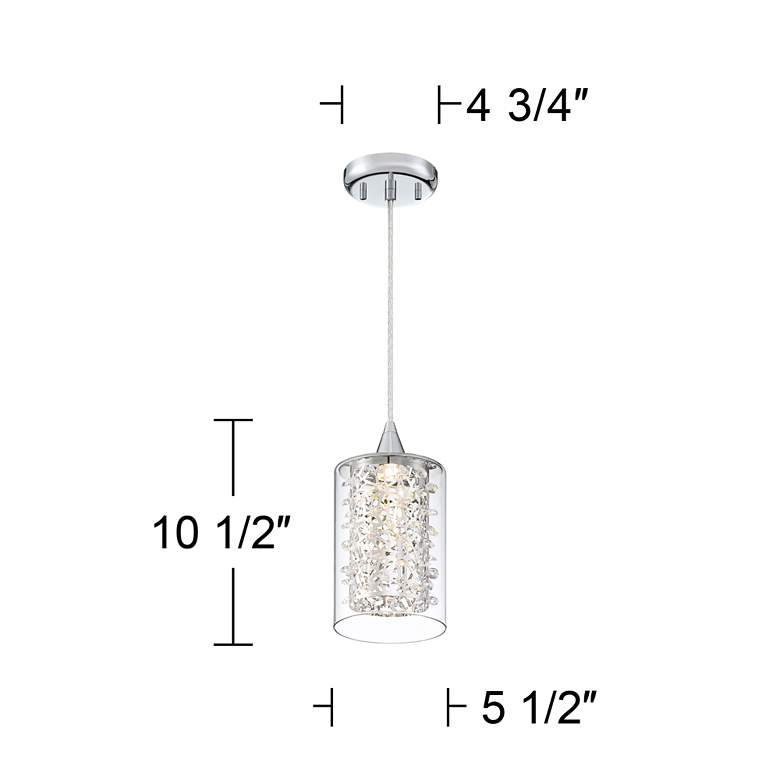 Image 6 Possini Euro Enya 5 1/2 inch Wide Modern Chrome LED Mini Pendant more views