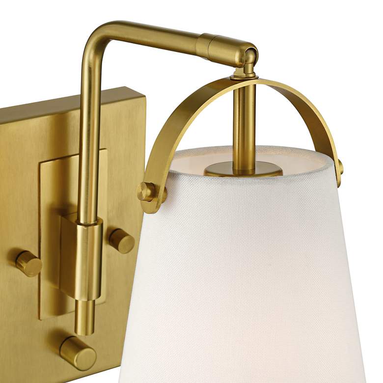 Image 3 Possini Euro Erica 11" High Antique Brass Plug-In Wall Sconce Set of 2 more views