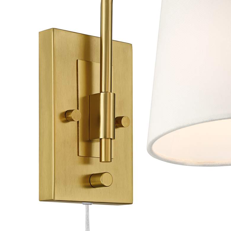 Image 4 Possini Euro Erica 11" High Antique Brass Plug-In Wall Sconce Set of 2 more views