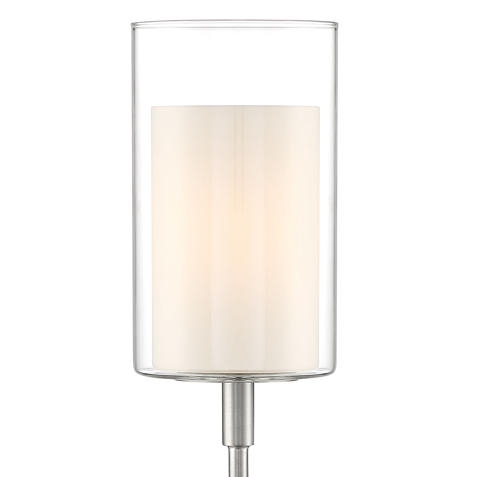 Image 3 Possini Euro Erik 26 1/4" High Brushed Nickel Glass Shade Wall Sconce more views