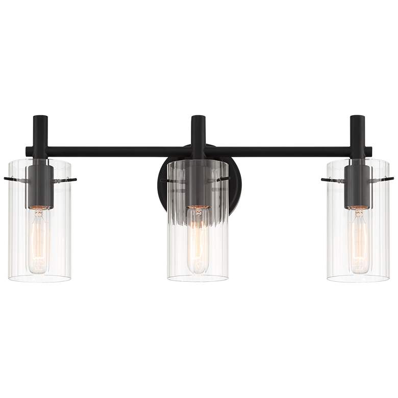 Image 2 Possini Euro Erika 22" Wide Black 3-Light Bathroom Vanity Light