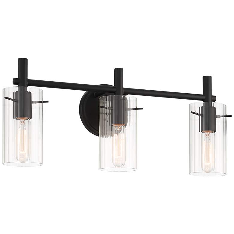 Image 6 Possini Euro Erika 22" Wide Black 3-Light Bathroom Vanity Light more views
