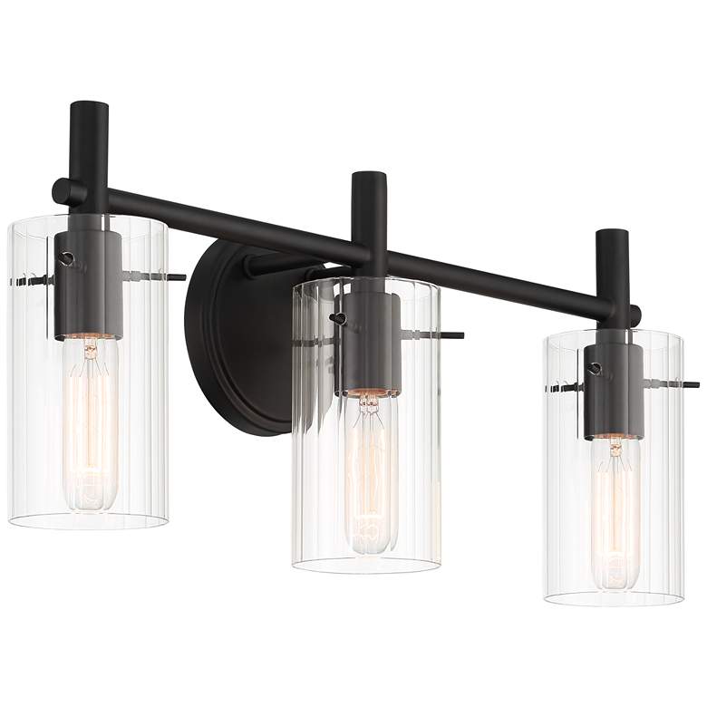 Image 7 Possini Euro Erika 22" Wide Black 3-Light Bathroom Vanity Light more views