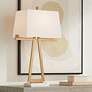 Possini Euro Erin 31" Warm Gold Modern Table Lamp with Marble Base