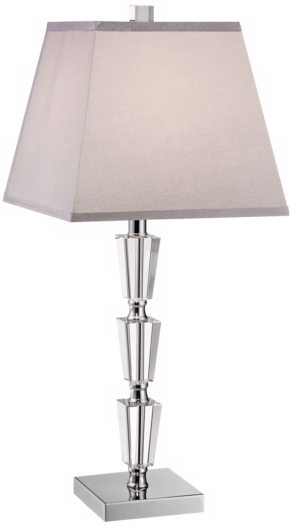 Image 3 Possini Euro Espirit 27" Stacked Crystal Table Lamp