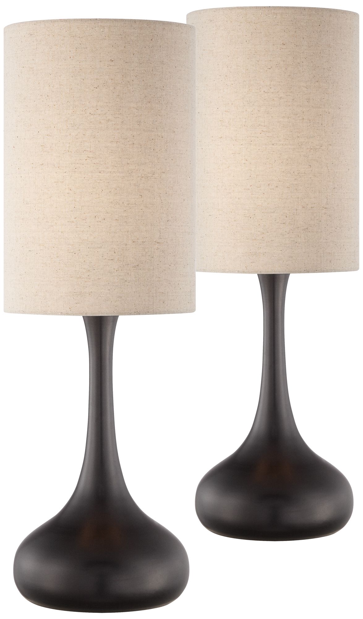 Possini Euro Espresso Bronze 24 1/2" Droplet Table Lamps Set of 2
