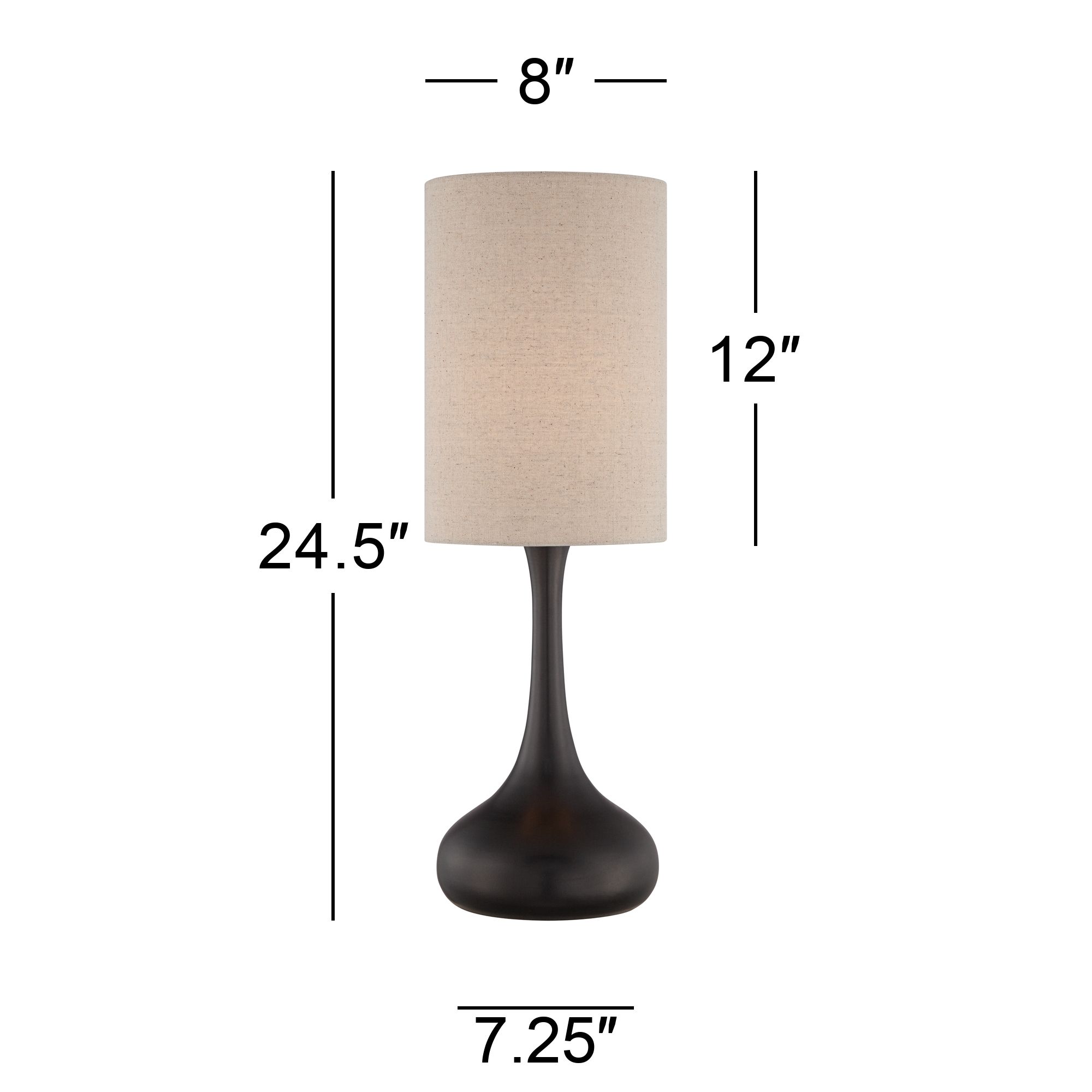 Image 5 Possini Euro Espresso Bronze 24 1/2" Droplet Table Lamps Set of 2 more views