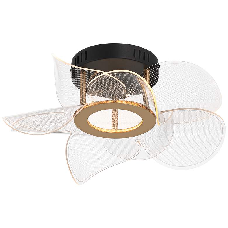 Image 2 Possini Euro Etherea 16" Modern Black and Gold LED Ceiling Light