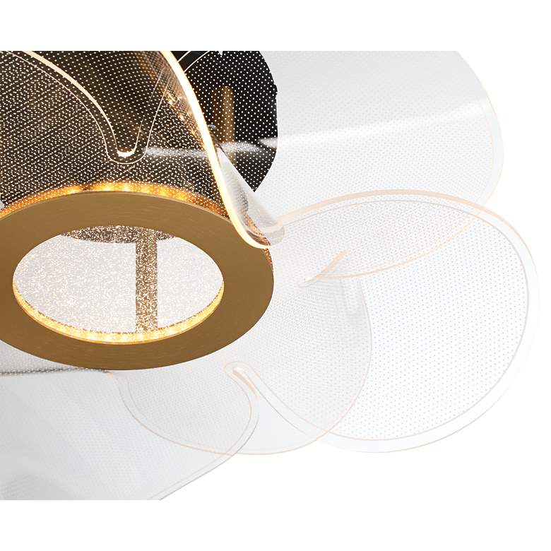 Image 3 Possini Euro Etherea 16" Modern Black and Gold LED Ceiling Light more views