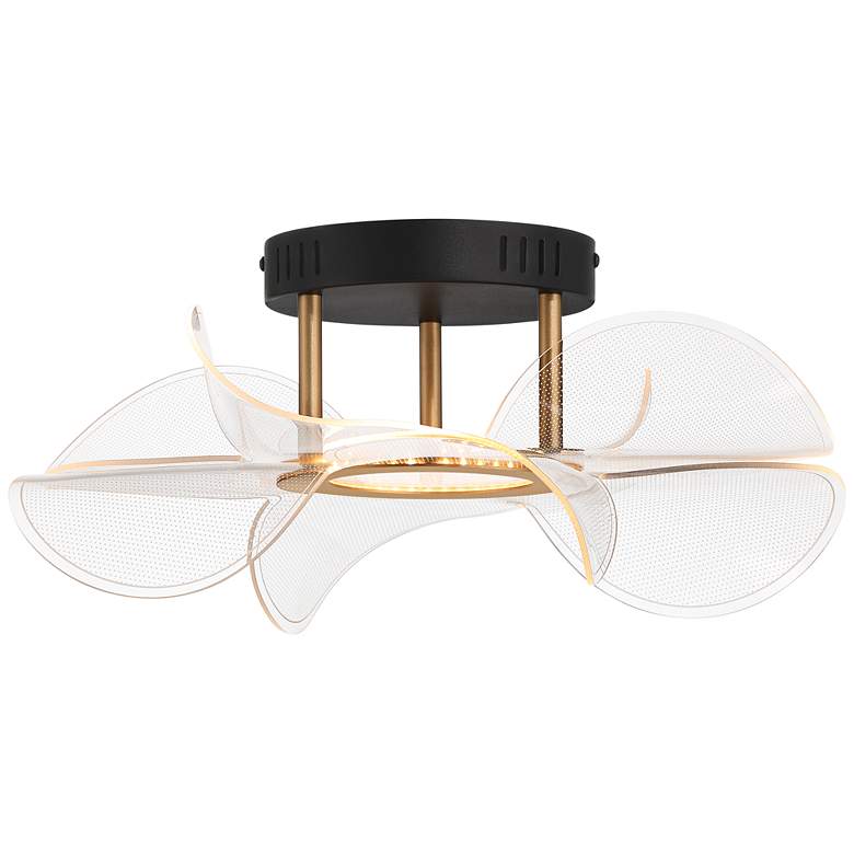 Image 6 Possini Euro Etherea 16" Modern Black and Gold LED Ceiling Light more views