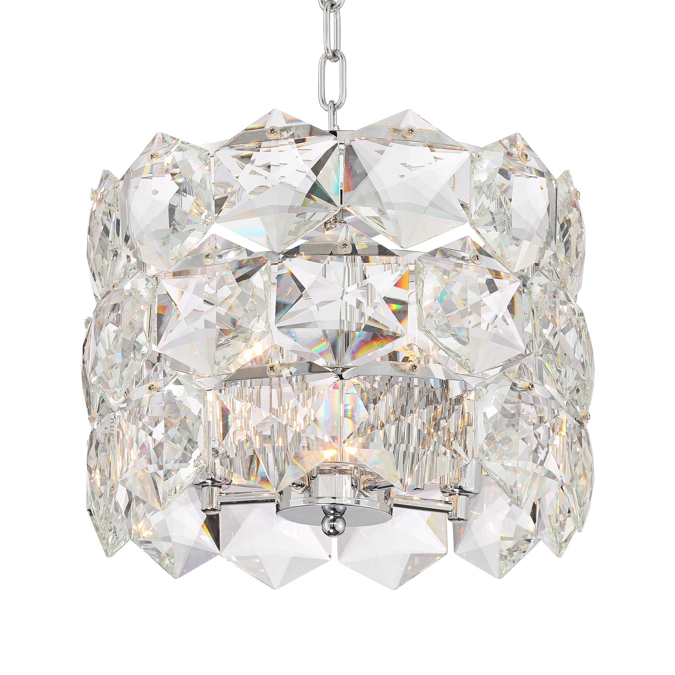 Image 3 Possini Euro Etienne 13 1/2" Chrome and Crystal Pendant Light more views