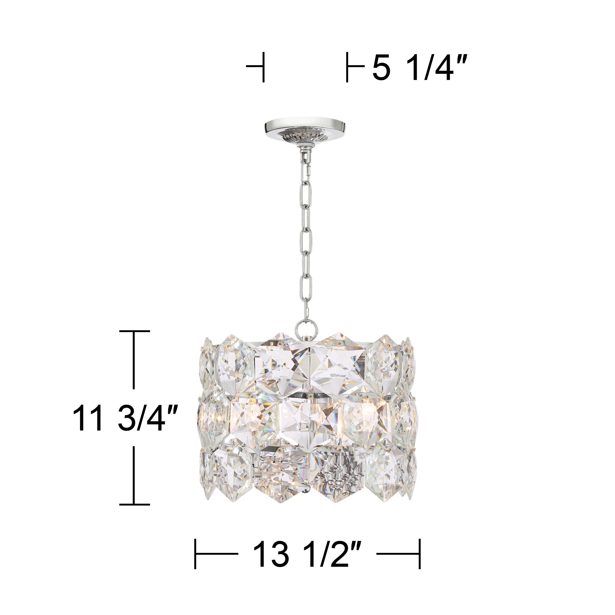Possini Euro Etienne 13 1/2" Chrome and Crystal Pendant Light
