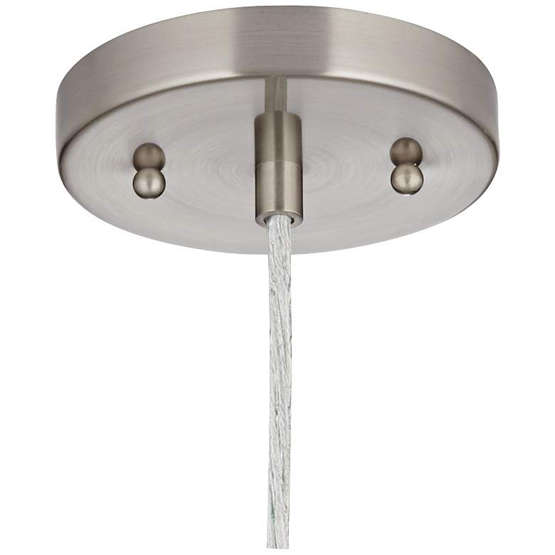 Image 4 Possini Euro Eun 9 1/2" Wide Brushed Nickel and Glass LED Mini Pendant more views