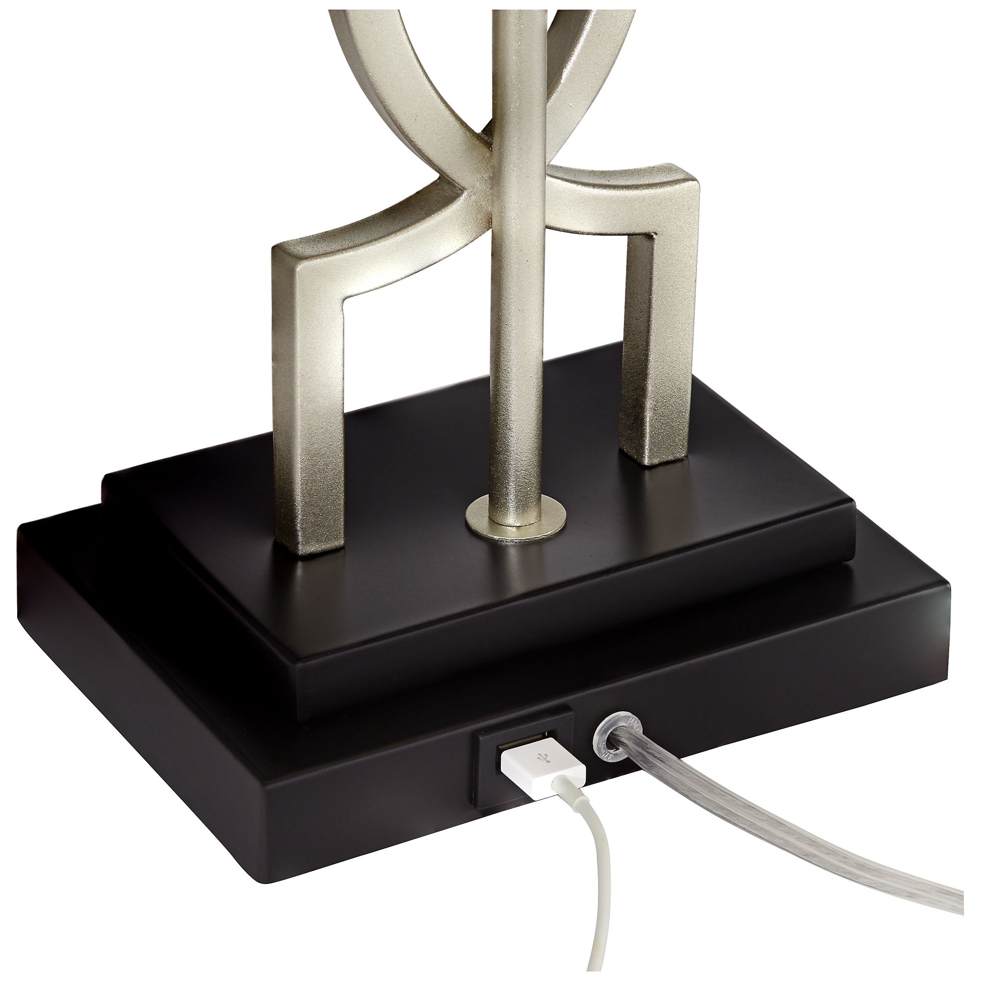 Watch A Video about the Evan Brushed Nickel Finish Modern Luxe USB Table Lamps Set of 2
