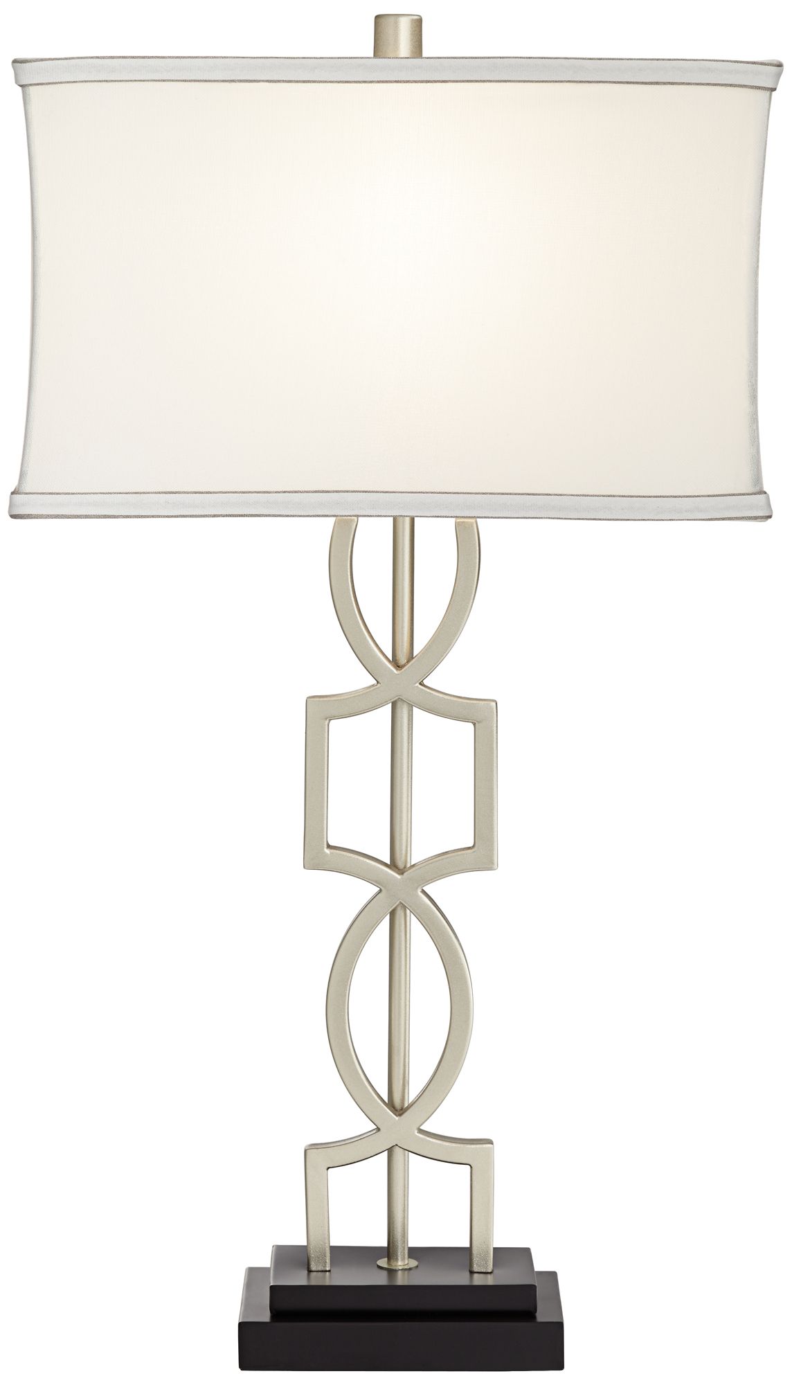 Image 7 Possini Euro Evan Brushed Nickel Lamps with White Marble Risers Set of 2 more views