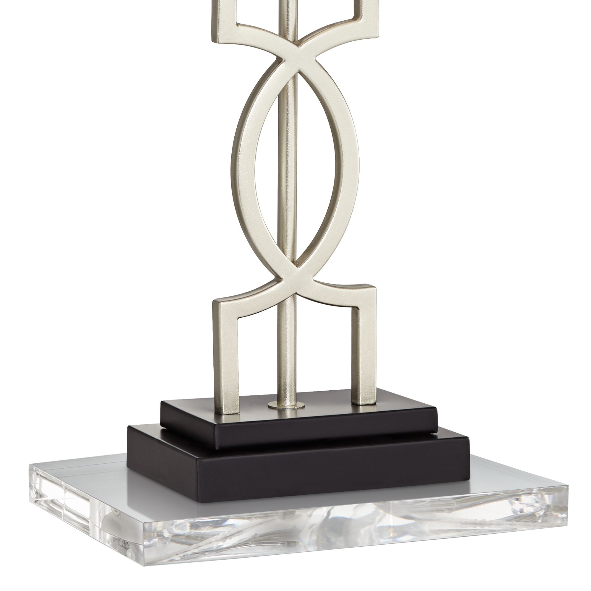 Image 5 Possini Euro Evan Brushed Nickel USB Lamps with Acrylic Risers Set of 2 more views