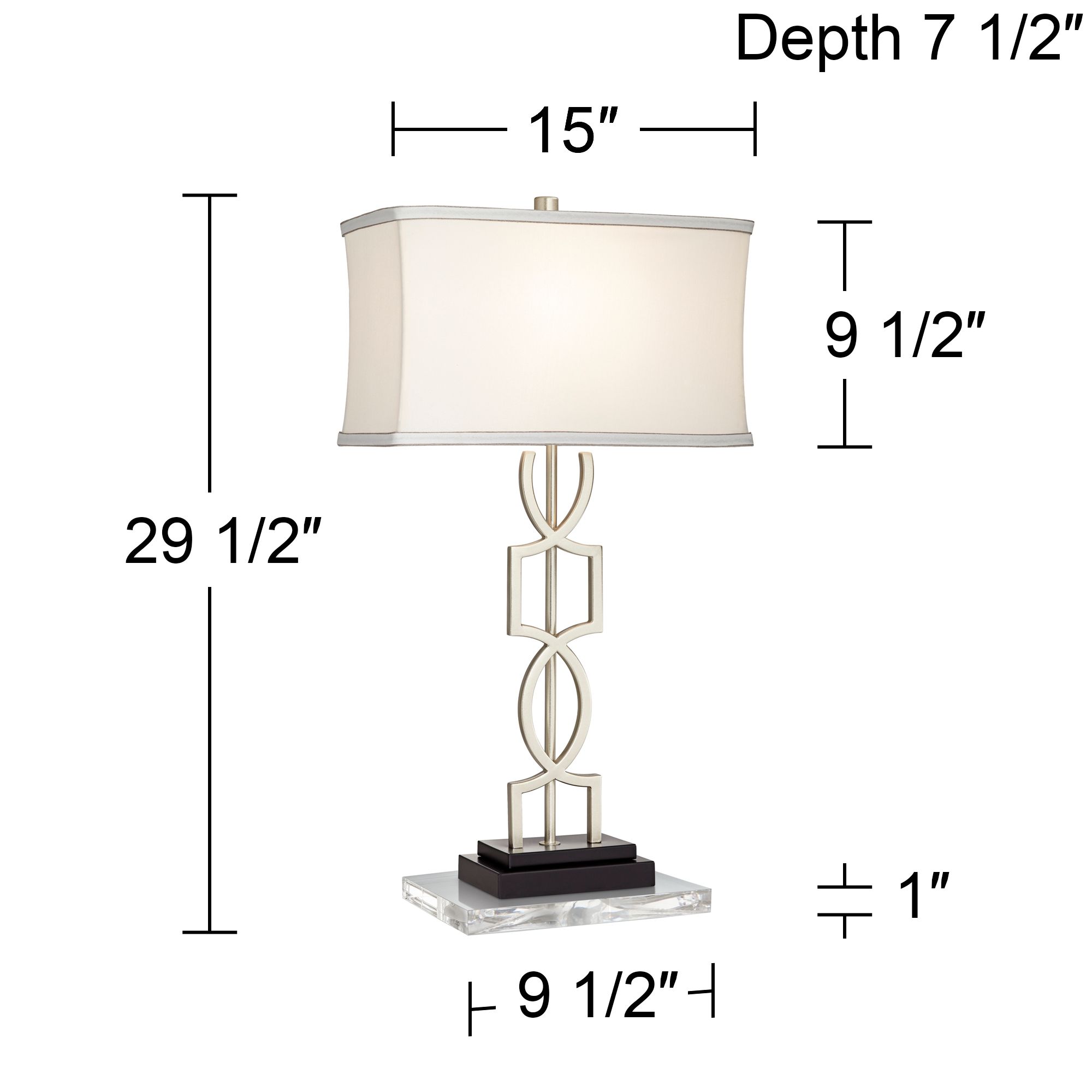 Possini Euro Evan Brushed Nickel USB Lamps with Acrylic Risers Set of 2