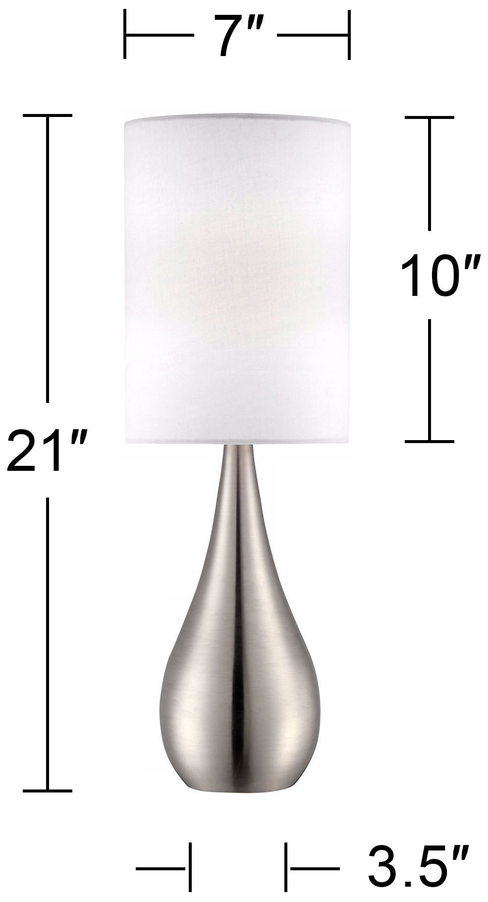 Image 7 Possini Euro Evans 21" Teardrop Brushed Nickel Table Lamps Set of 2 more views
