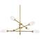 Possini Euro Evelyn 33"W Brushed Gold 6-Light LED Sputnik Chandelier