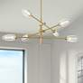 2_Possini Euro Evelyn 33"W Brushed Gold 6-Light LED Sputnik Chandelier