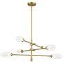 Watch A Video About the Evelyn 33 W Brushed Gold 6 Light LED Sputnik Chandelier