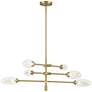 Watch A Video About the Evelyn 33 W Brushed Gold 6 Light LED Sputnik Chandelier