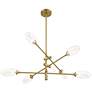 Watch A Video About the Evelyn 33 W Brushed Gold 6 Light LED Sputnik Chandelier