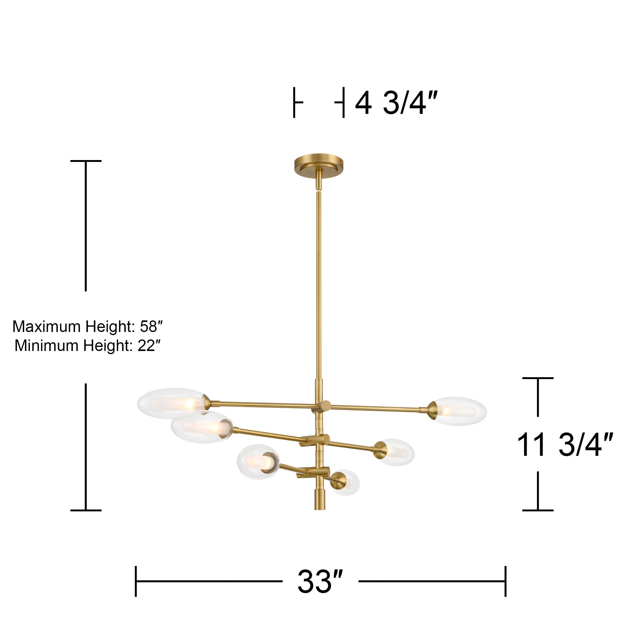 Watch A Video About the Evelyn 33 W Brushed Gold 6 Light LED Sputnik Chandelier