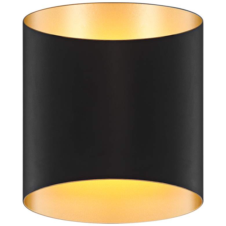 Image 2 Possini Euro Everard 10" High Black and Gold LED Wall Sconce