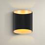 1_Possini Euro Everard 10" High Black and Gold LED Wall Sconce
