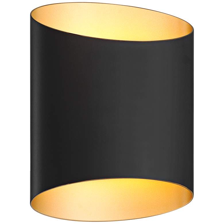 Image 4 Possini Euro Everard 10" High Black and Gold LED Wall Sconce more views