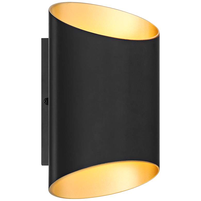 Image 5 Possini Euro Everard 10" High Black and Gold LED Wall Sconce more views