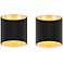 Possini Euro Everard 10"H Black Gold LED Outdoor Wall Light Set of 2