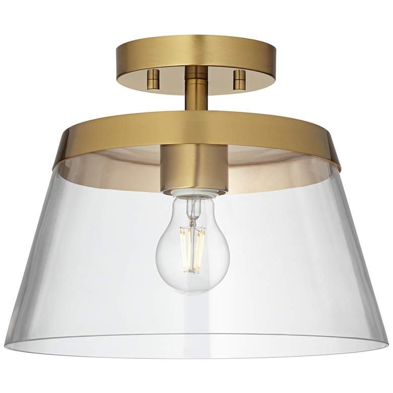 Image 2 Possini Euro Everly 12" Wide Warm Brass Ceiling Light