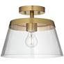 2_Possini Euro Everly 12" Wide Warm Brass Ceiling Light