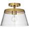 Possini Euro Everly 12" Wide Warm Brass Ceiling Light