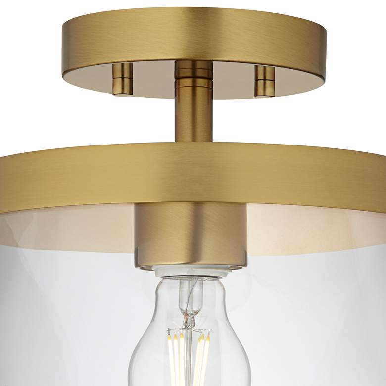Image 3 Possini Euro Everly 12" Wide Warm Brass Ceiling Light more views