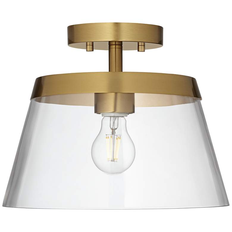 Image 5 Possini Euro Everly 12" Wide Warm Brass Ceiling Light more views