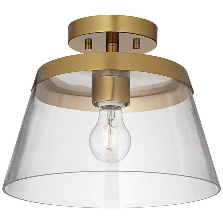 Image 6 Possini Euro Everly 12" Wide Warm Brass Ceiling Light more views