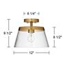 7_Possini Euro Everly 12" Wide Warm Brass Ceiling Light more views