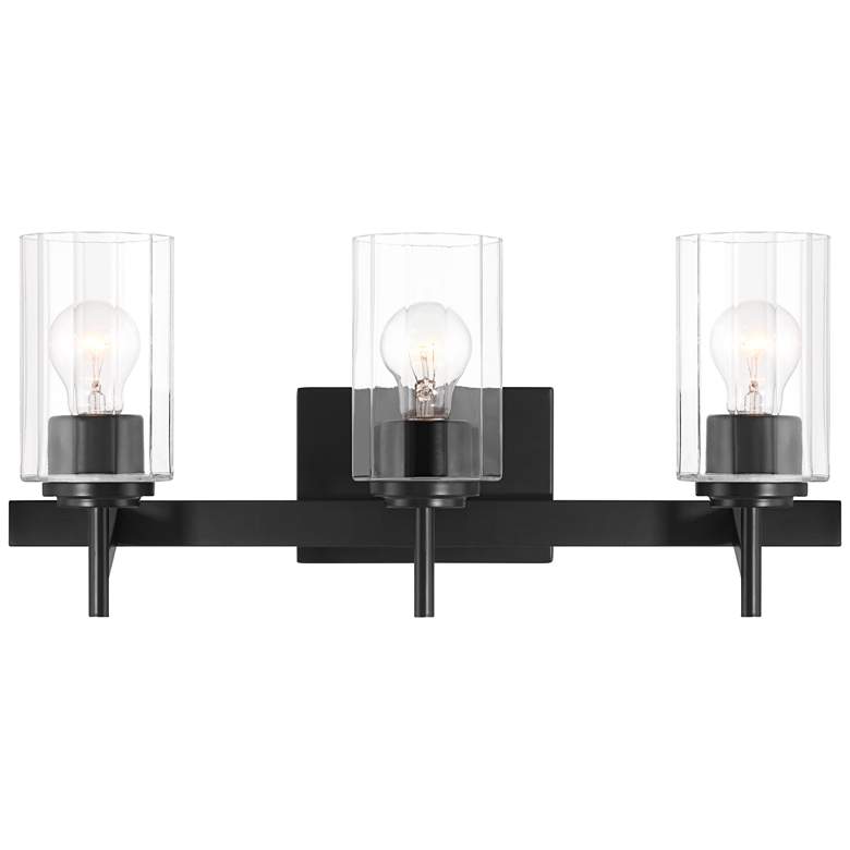 Image 2 Possini Euro Evette 21" Wide Black 3-Light Bath Light