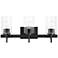 Possini Euro Evette 21" Wide Black 3-Light Bath Light