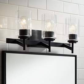 Image1 of Possini Euro Evette 21" Wide Black 3-Light Bath Light