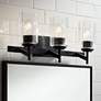 Thumbnail1 of Possini Euro Evette 21" Wide Black 3-Light Bath Light