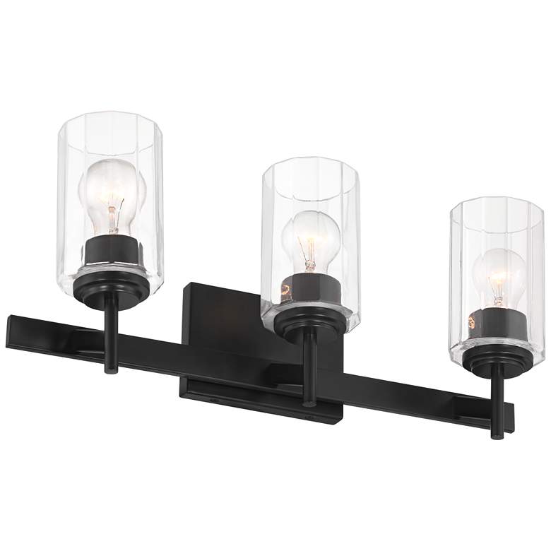 Image 6 Possini Euro Evette 21" Wide Black 3-Light Bath Light more views