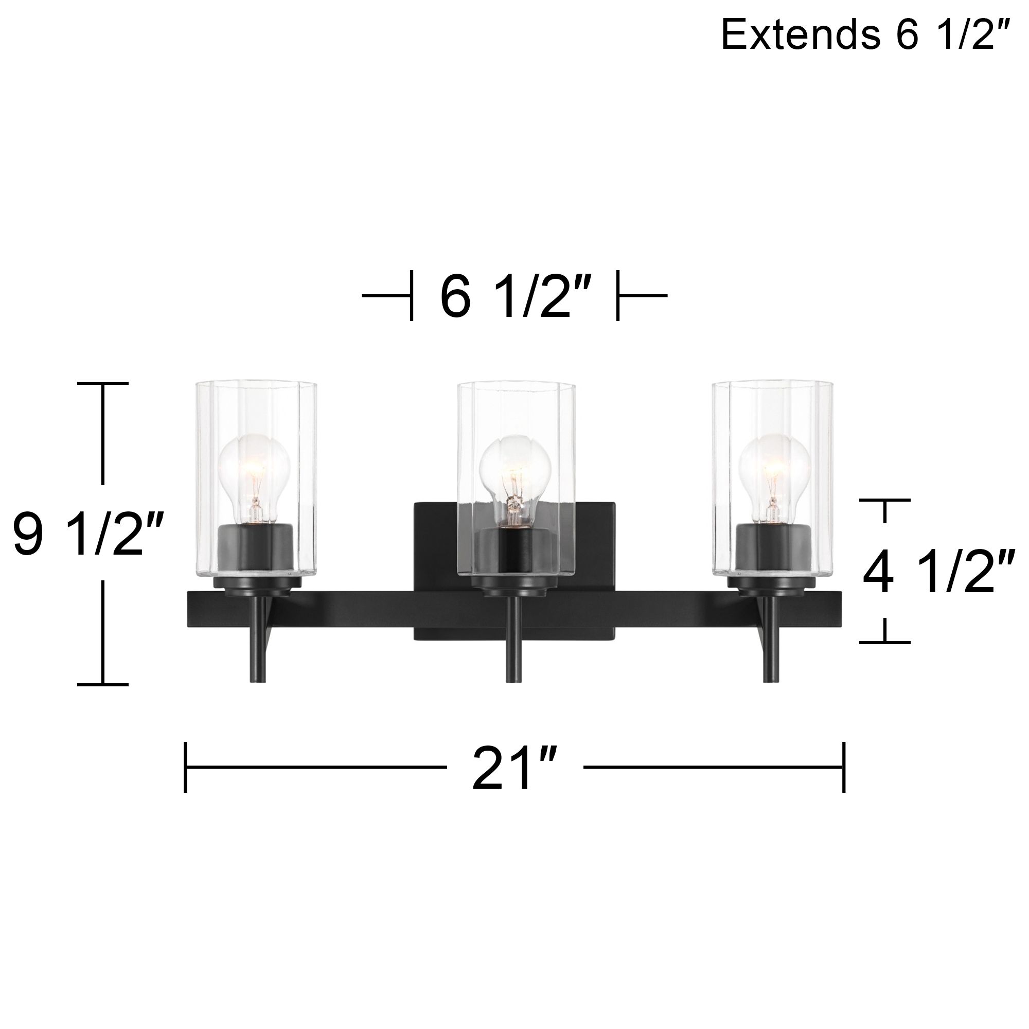 Possini Euro Evette 21" Wide Black 3-Light Bath Light